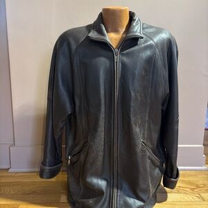 Valerie Stevens Vintage Brown Bomber Jacket Leather Sz Medium